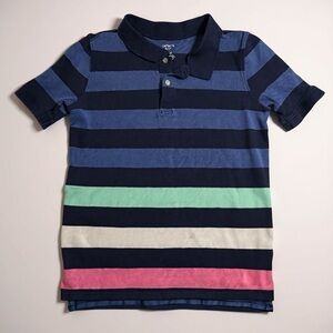 Carter's Blue and Multicolor Striped Polo Shirt